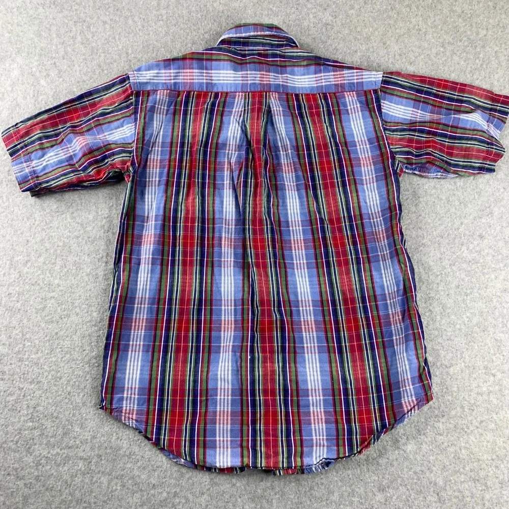 Ralph‎ Lauren Button Down Shirt Boys M Multicolor Plaid Short Sleeve Cotton Pony